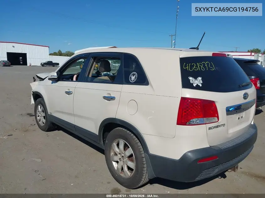 2012 KIA SORENTO VIN 5XYKTCA69CG194756 — фото 3