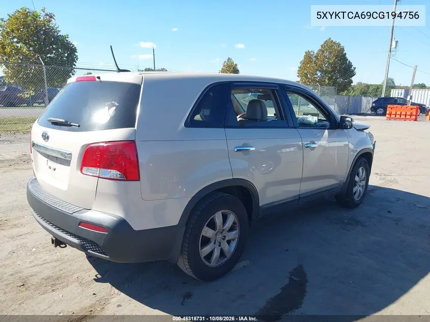 2012 KIA SORENTO VIN 5XYKTCA69CG194756 — фото 4