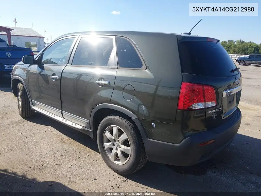 2012 KIA SORENTO VIN 5XYKT4A14CG212980 — фото 3