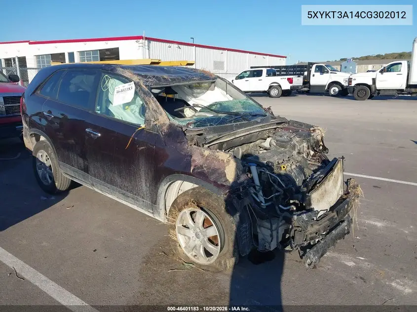 KIA SORENTO 2012, VIN 5XYKT3A14CG302012
