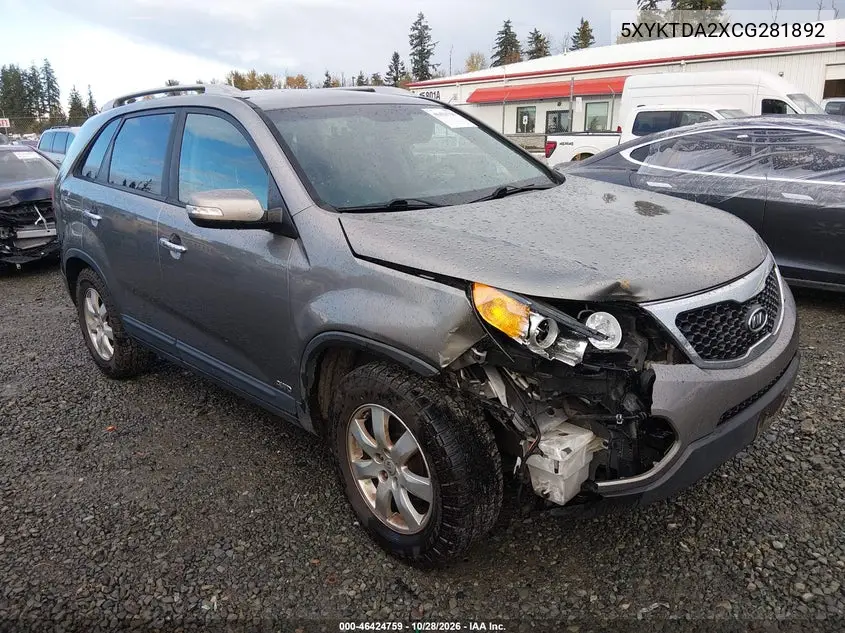 KIA SORENTO 2012, VIN 5XYKTDA2XCG281892