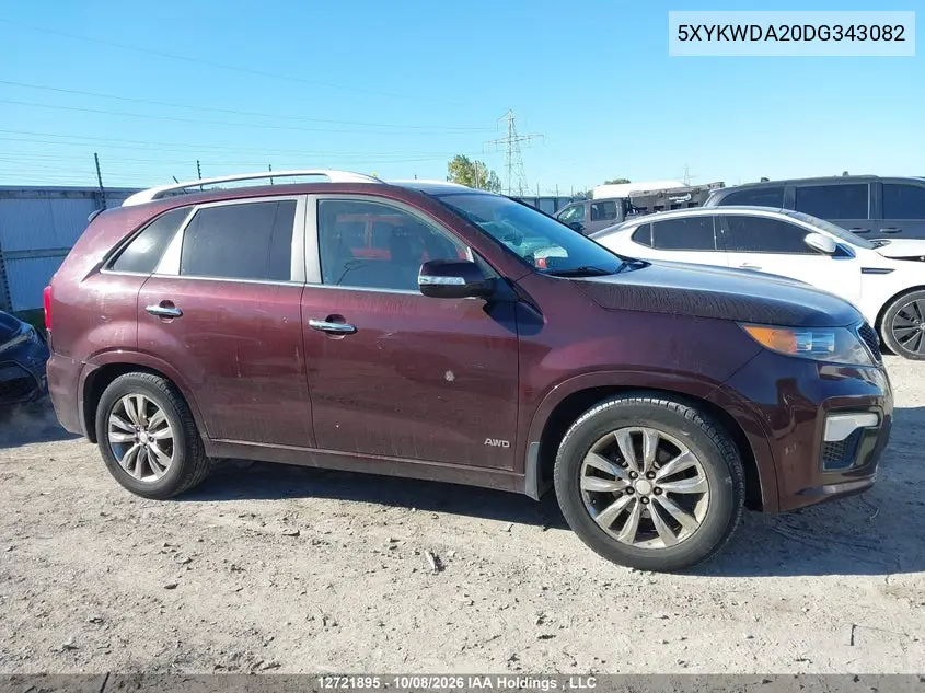 2013 KIA SORENTO VIN 5XYKWDA20DG343082 — фото 13
