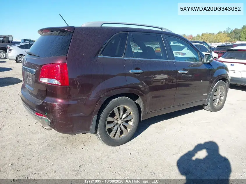 2013 KIA SORENTO VIN 5XYKWDA20DG343082 — фото 4