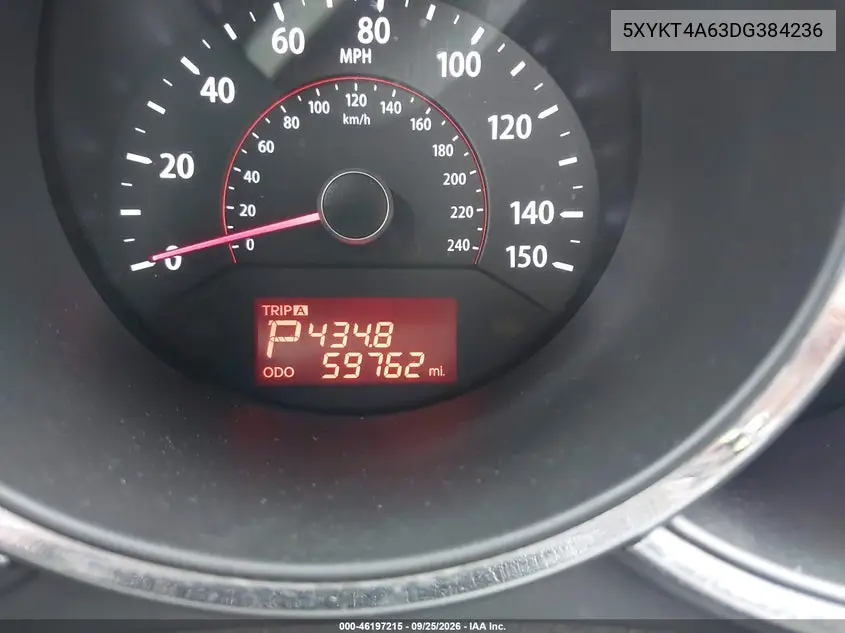 2013 KIA SORENTO VIN 5XYKT4A63DG384236 — фото 7