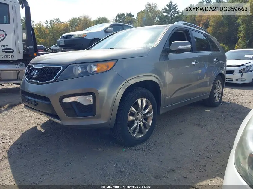 2013 KIA SORENTO VIN 5XYKWDA21DG359663 — фото 2