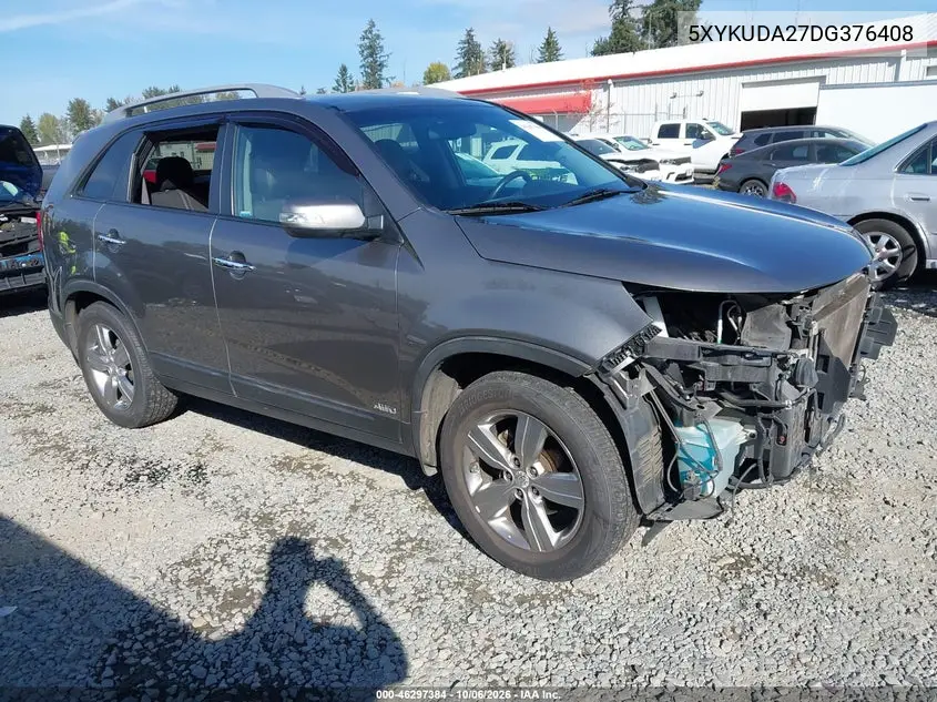 KIA SORENTO 2013, VIN 5XYKUDA27DG376408