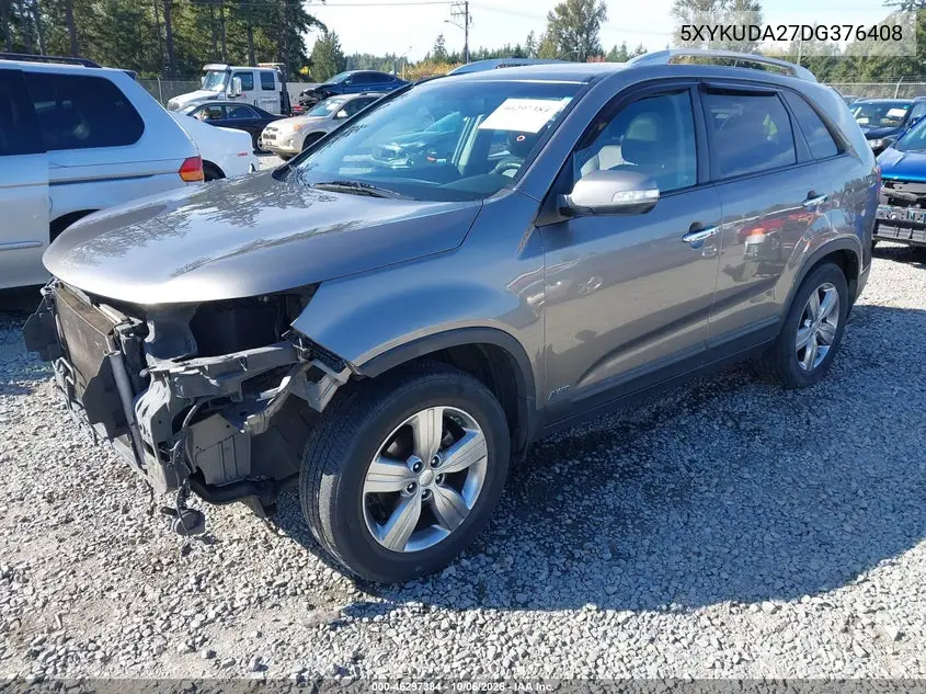 2013 KIA SORENTO VIN 5XYKUDA27DG376408 — фото 2
