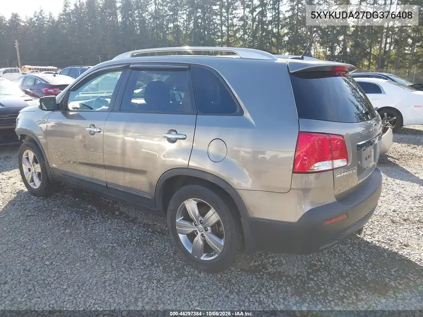 2013 KIA SORENTO VIN 5XYKUDA27DG376408 — фото 3