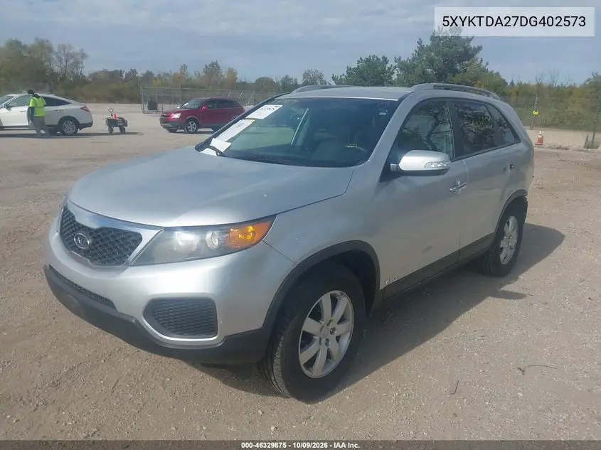 2013 KIA SORENTO VIN 5XYKTDA27DG402573 — фото 2