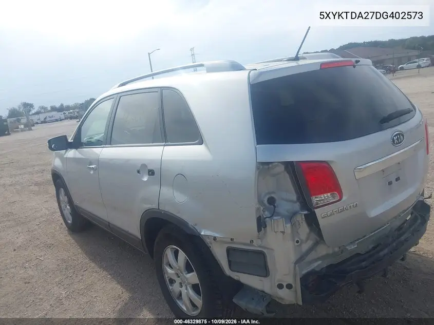 2013 KIA SORENTO VIN 5XYKTDA27DG402573 — фото 3