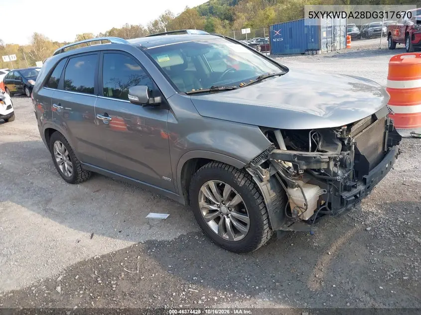 KIA SORENTO 2013, VIN 5XYKWDA28DG317670