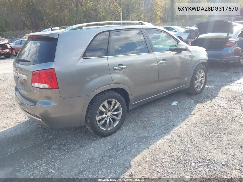 2013 KIA SORENTO VIN 5XYKWDA28DG317670 — фото 4