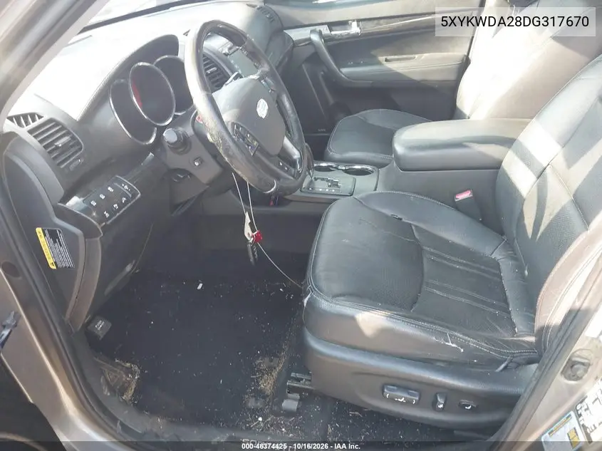 2013 KIA SORENTO VIN 5XYKWDA28DG317670 — фото 5