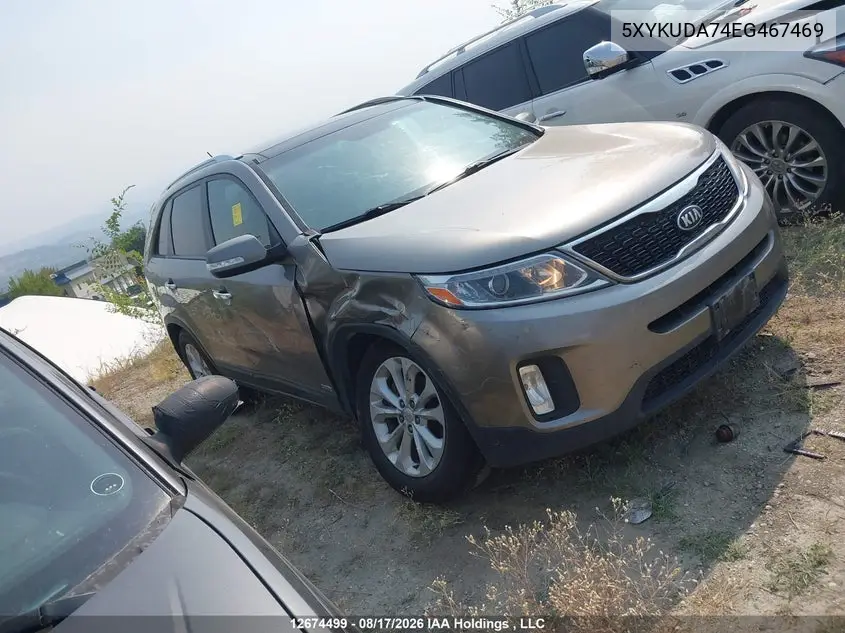 KIA SORENTO 2014, VIN 5XYKUDA74EG467469