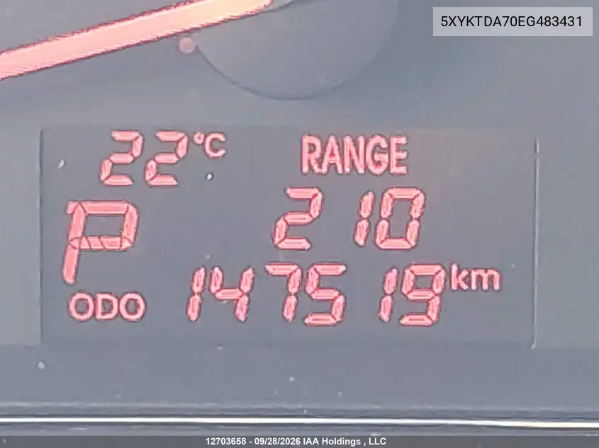 2014 KIA SORENTO VIN 5XYKTDA70EG483431 — фото 15
