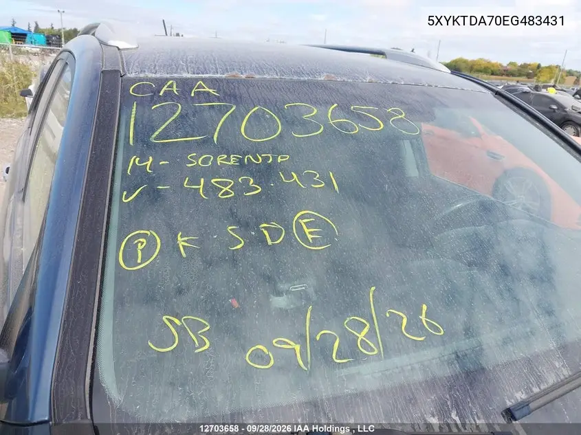 2014 KIA SORENTO VIN 5XYKTDA70EG483431 — фото 17