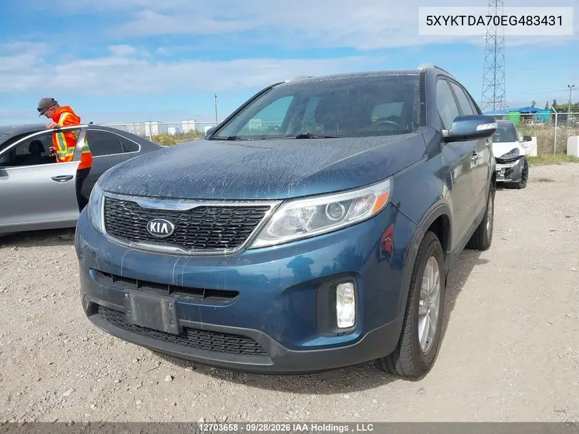 2014 KIA SORENTO VIN 5XYKTDA70EG483431 — фото 2
