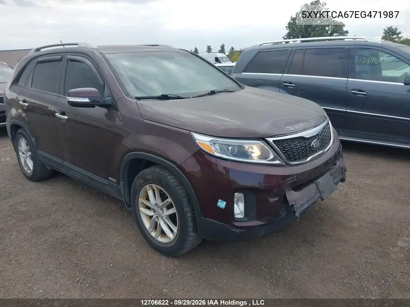 KIA SORENTO 2014, VIN 5XYKTCA67EG471987