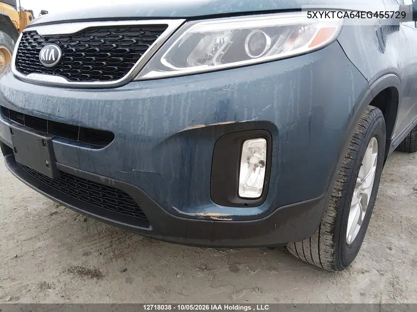 2014 KIA SORENTO VIN 5XYKTCA64EG455729 — фото 6