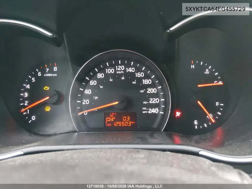 2014 KIA SORENTO VIN 5XYKTCA64EG455729 — фото 7