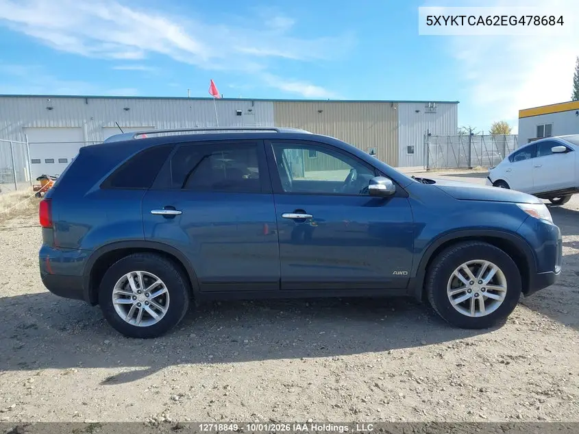 2014 KIA SORENTO VIN 5XYKTCA62EG478684 — фото 13