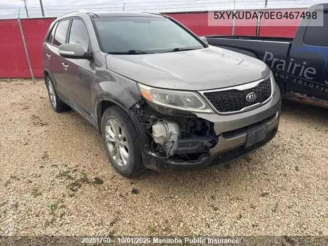 2014 KIA SORENTO VIN 5XYKUDA70EG467498 — фото 2