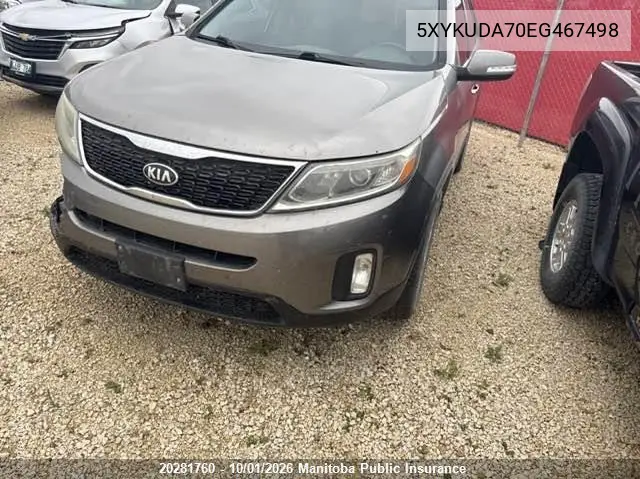 2014 KIA SORENTO VIN 5XYKUDA70EG467498 — фото 3