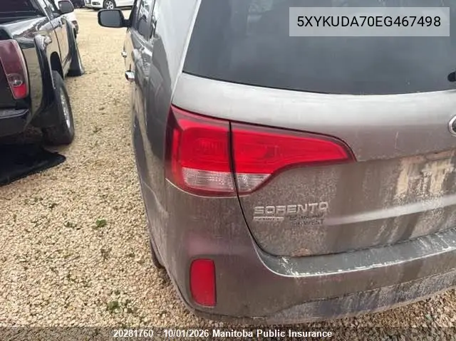 2014 KIA SORENTO VIN 5XYKUDA70EG467498 — фото 4