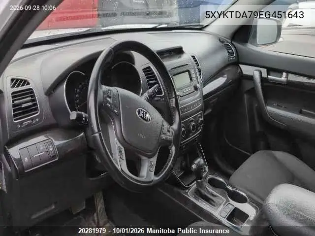 2014 KIA SORENTO VIN 5XYKTDA79EG451643 — фото 5
