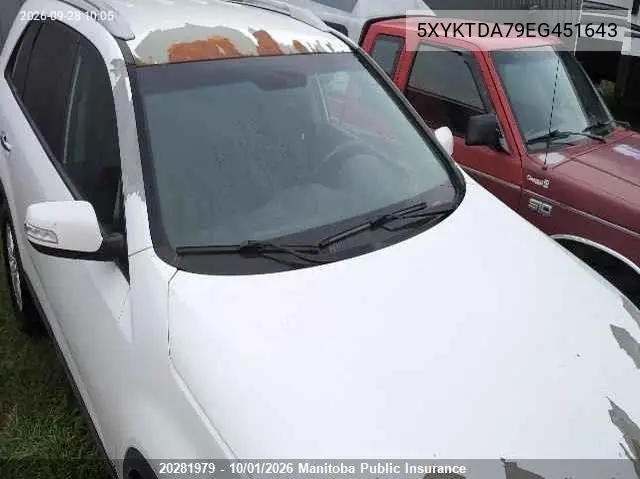 2014 KIA SORENTO VIN 5XYKTDA79EG451643 — фото 6