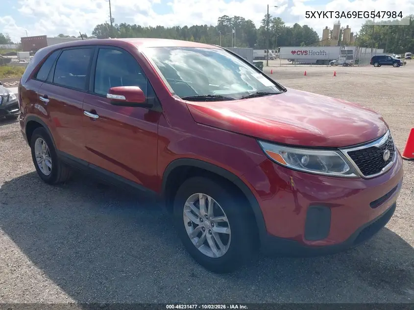 KIA SORENTO 2014, VIN 5XYKT3A69EG547984