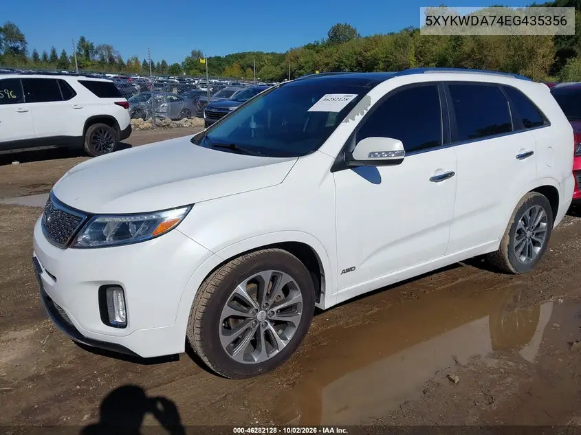 2014 KIA SORENTO VIN 5XYKWDA74EG435356 — фото 2