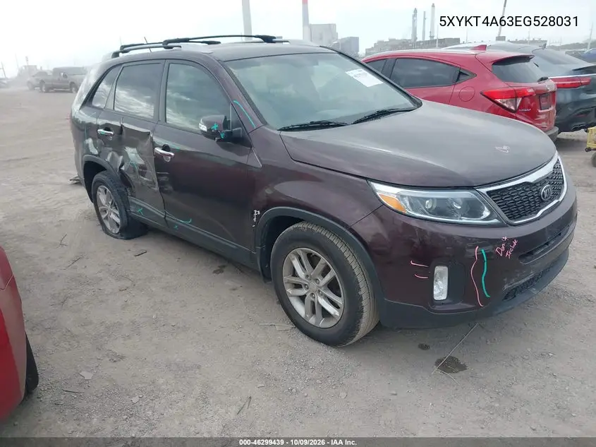 KIA SORENTO 2014, VIN 5XYKT4A63EG528031