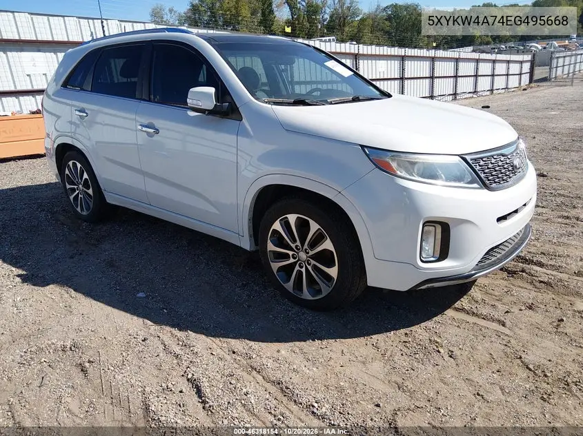 KIA SORENTO 2014, VIN 5XYKW4A74EG495668