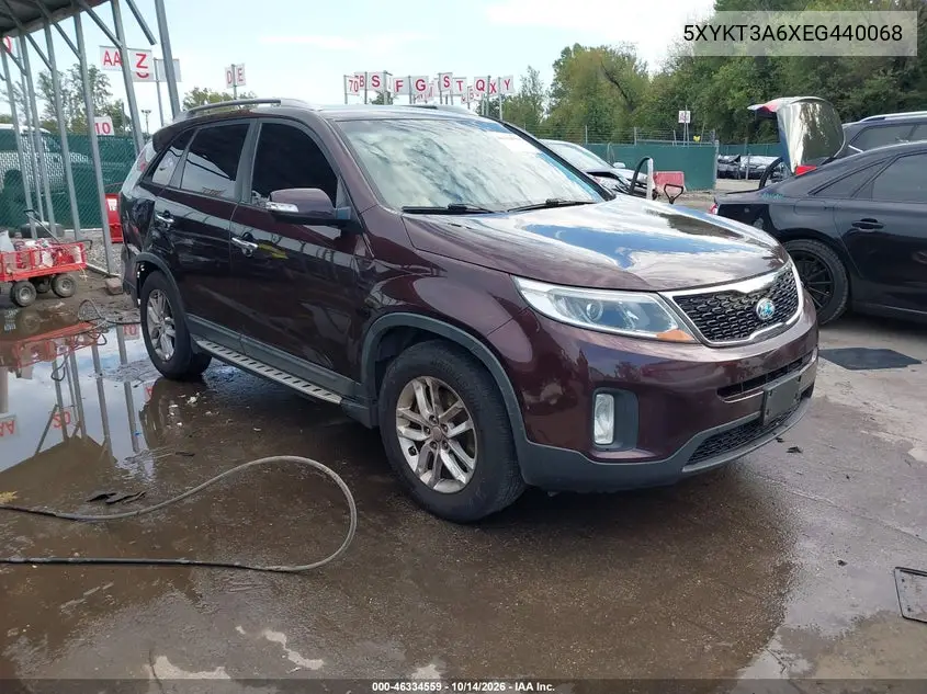 KIA SORENTO 2014, VIN 5XYKT3A6XEG440068