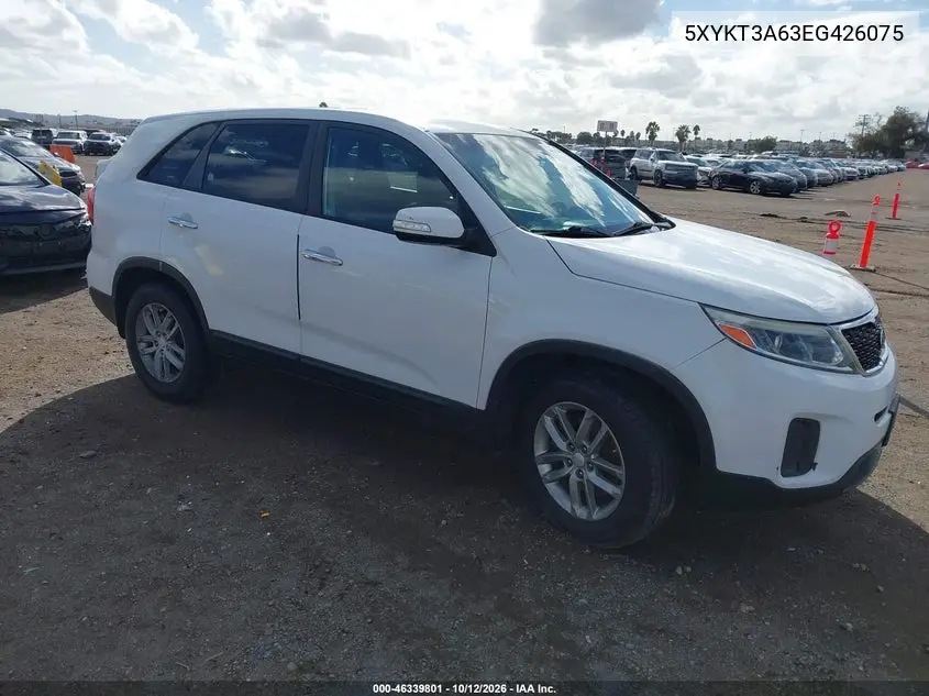 KIA SORENTO 2014, VIN 5XYKT3A63EG426075