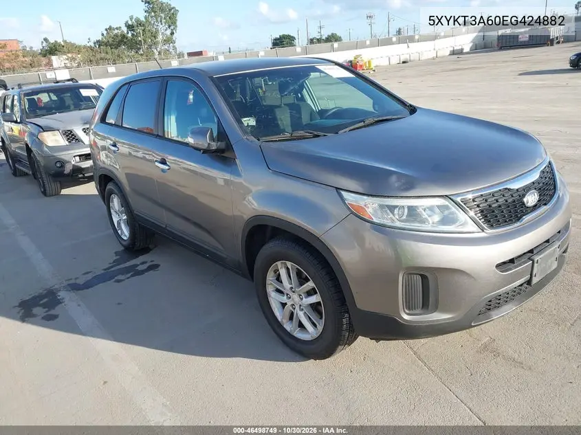 KIA SORENTO 2014, VIN 5XYKT3A60EG424882