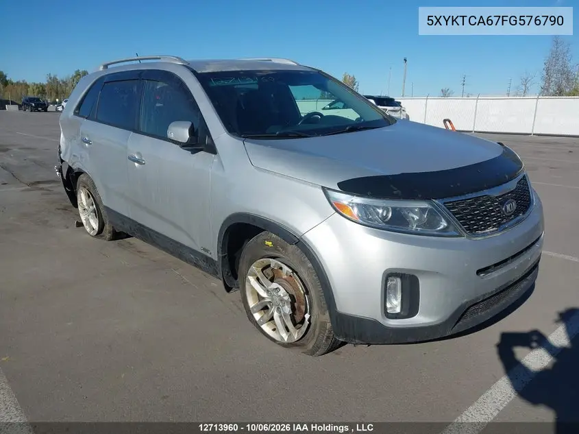 KIA SORENTO 2015, VIN 5XYKTCA67FG576790