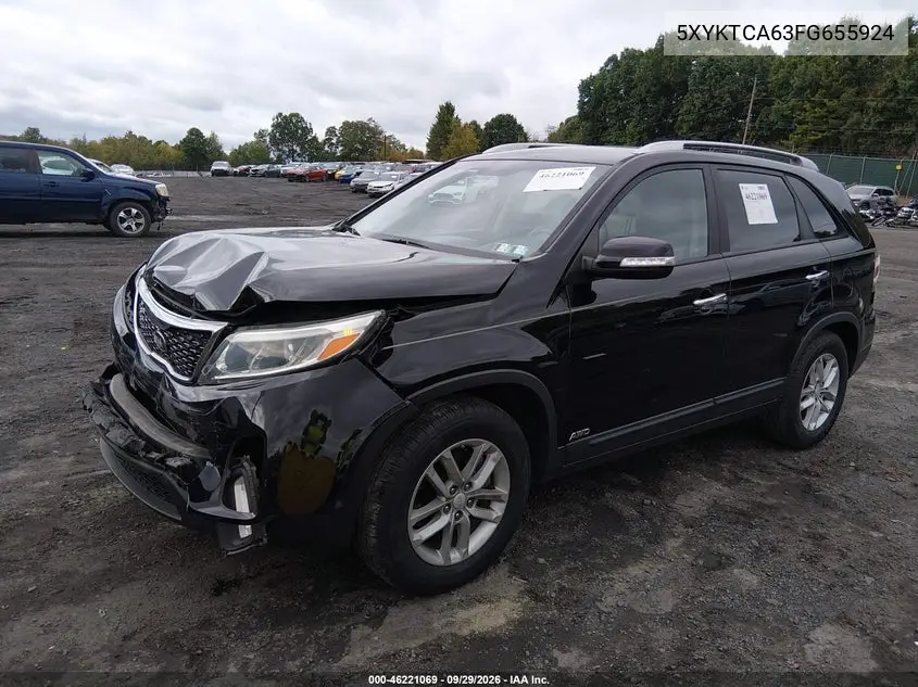 2015 KIA SORENTO VIN 5XYKTCA63FG655924 — фото 2