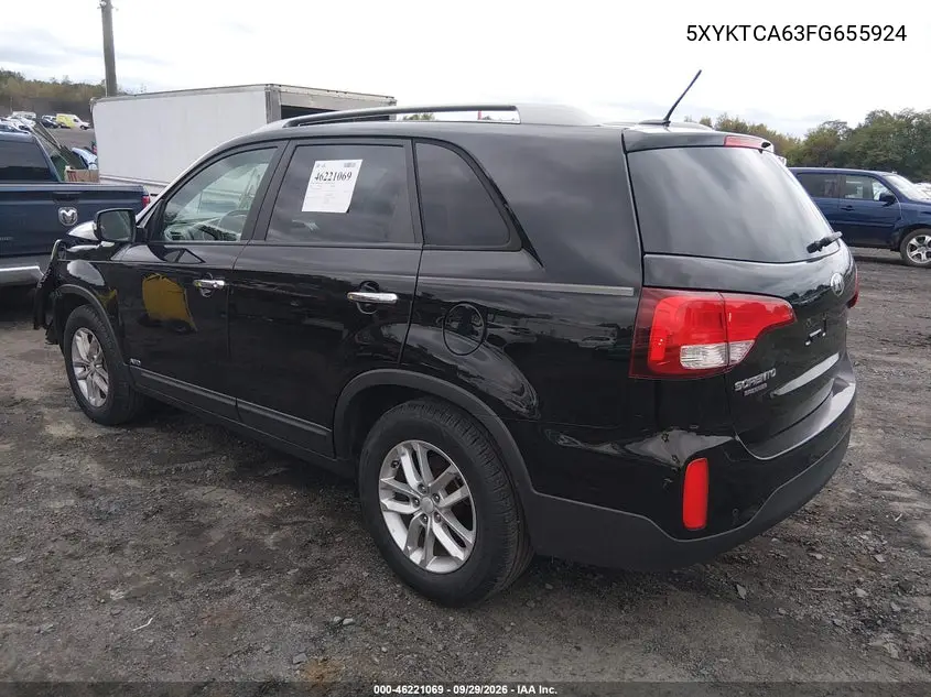 2015 KIA SORENTO VIN 5XYKTCA63FG655924 — фото 3