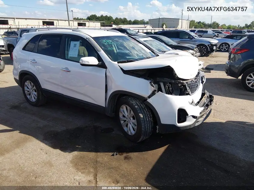 KIA SORENTO 2015, VIN 5XYKU4A7XFG634757