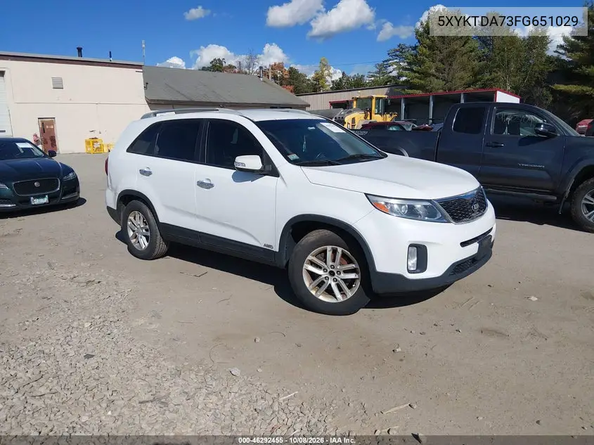 KIA SORENTO 2015, VIN 5XYKTDA73FG651029