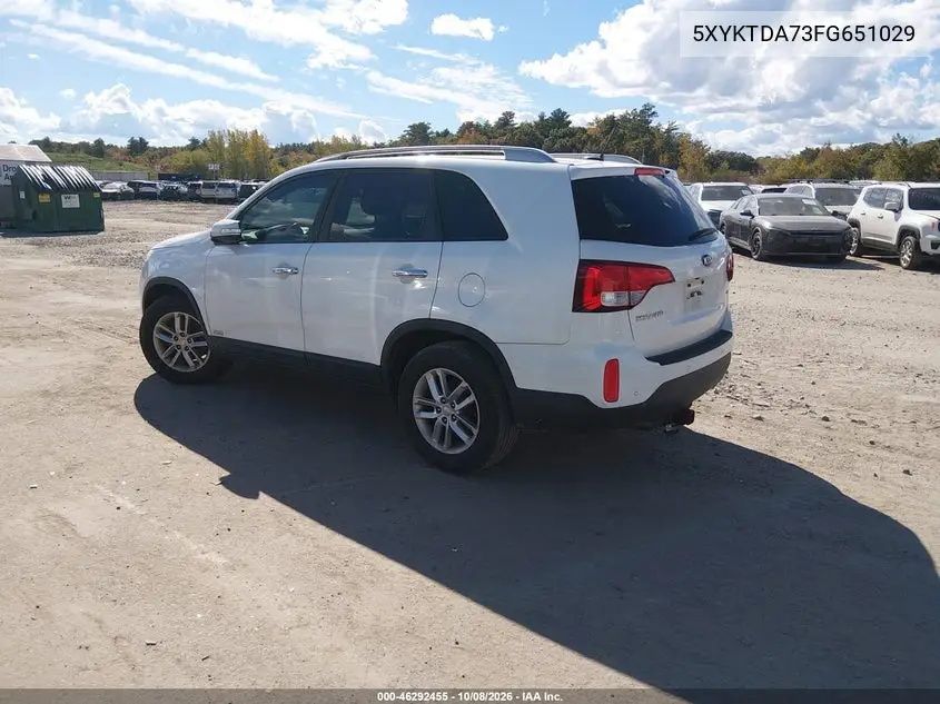 2015 KIA SORENTO VIN 5XYKTDA73FG651029 — фото 3