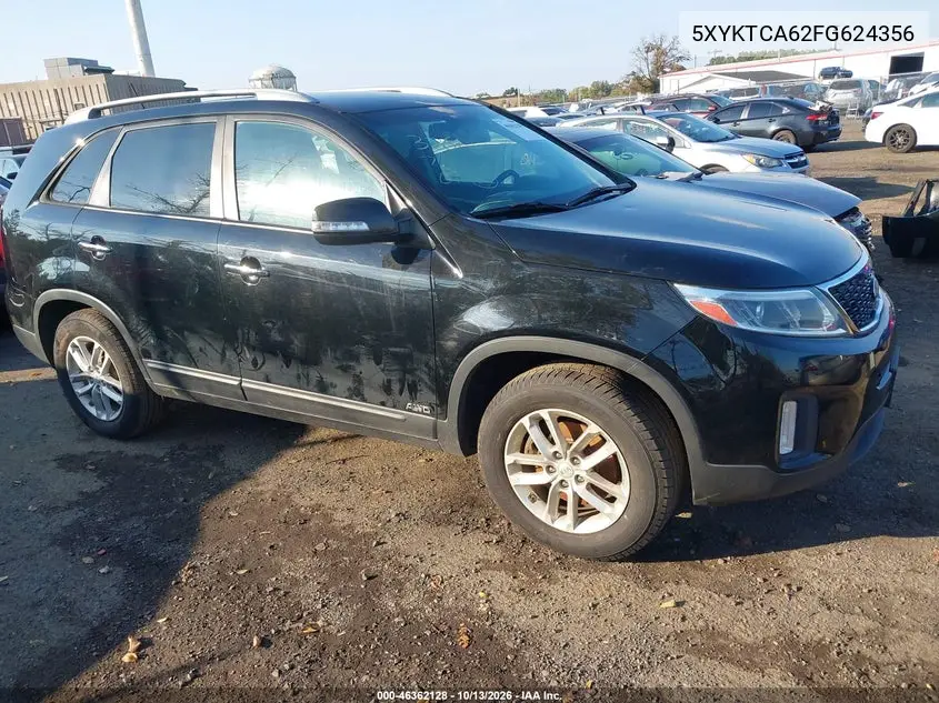 KIA SORENTO 2015, VIN 5XYKTCA62FG624356