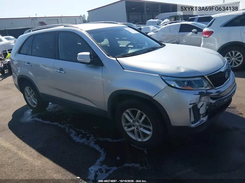 KIA SORENTO 2015, VIN 5XYKT3A69FG634138