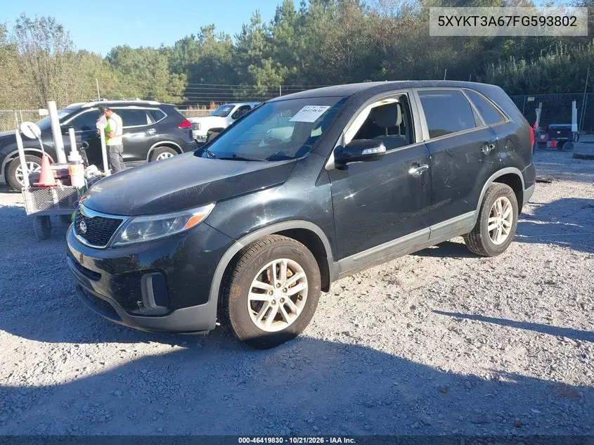 KIA SORENTO 2015, VIN 5XYKT3A67FG593802