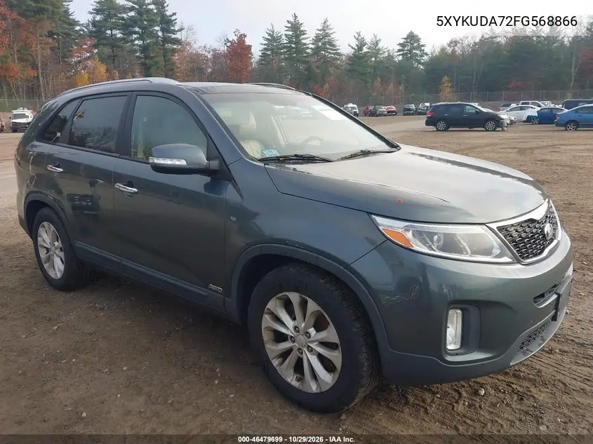 KIA SORENTO 2015, VIN 5XYKUDA72FG568866