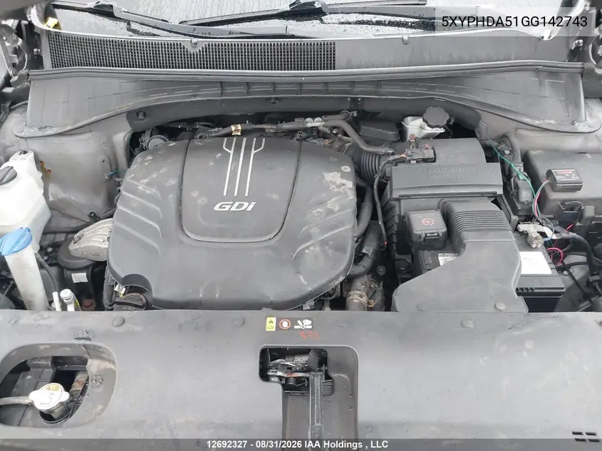 2016 KIA SORENTO VIN 5XYPHDA51GG142743 — фото 10