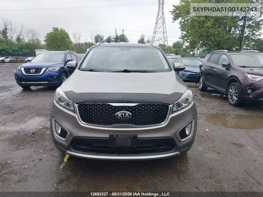 2016 KIA SORENTO VIN 5XYPHDA51GG142743 — фото 12