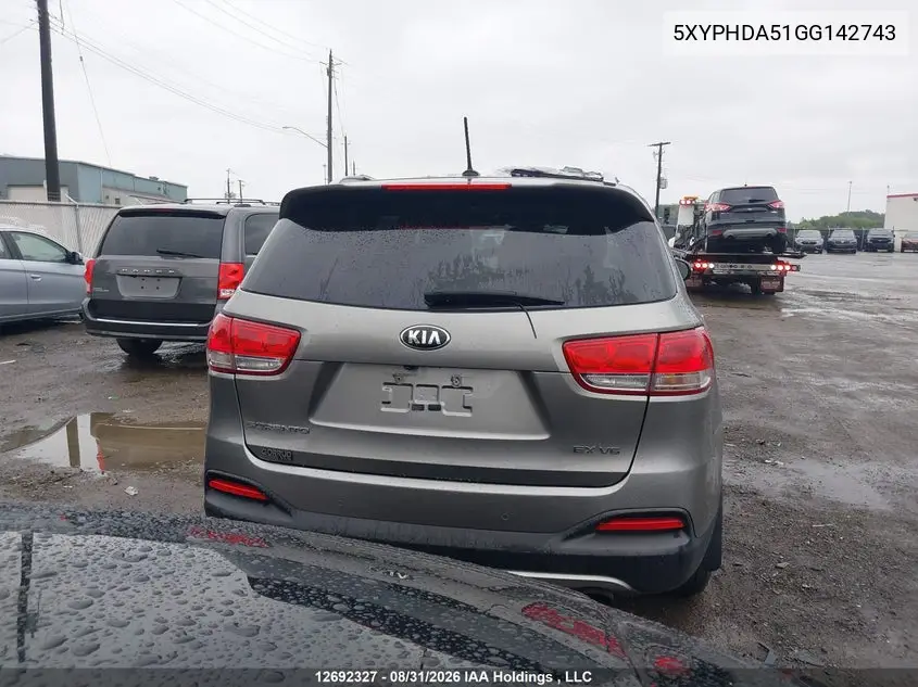2016 KIA SORENTO VIN 5XYPHDA51GG142743 — фото 16